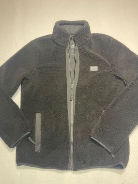 Hollister Epic Flex Black Sherpa Fleece Full Zip Jacket Men’s Small